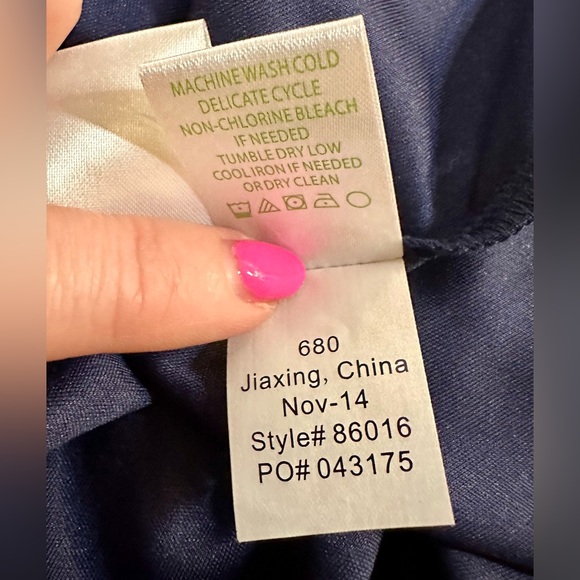 Lily Pulitzer Navy Blue Topanga Crocket Long Bell sleeve Mini Dress. NWT! Size S - Picture 15 of 15